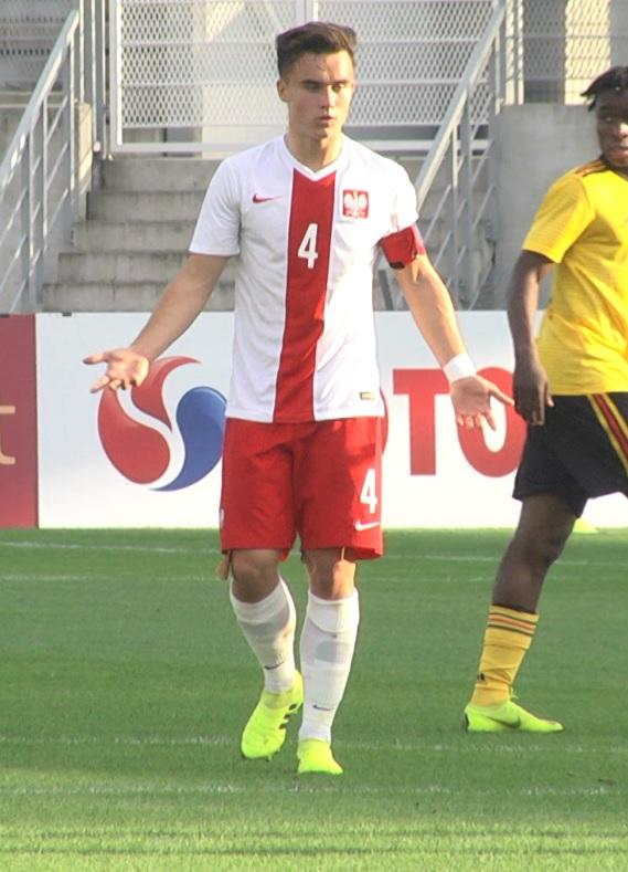 Ariel Mosór podczas meczu Polska - Belgia 2:2 U-17 (15.10.2019)