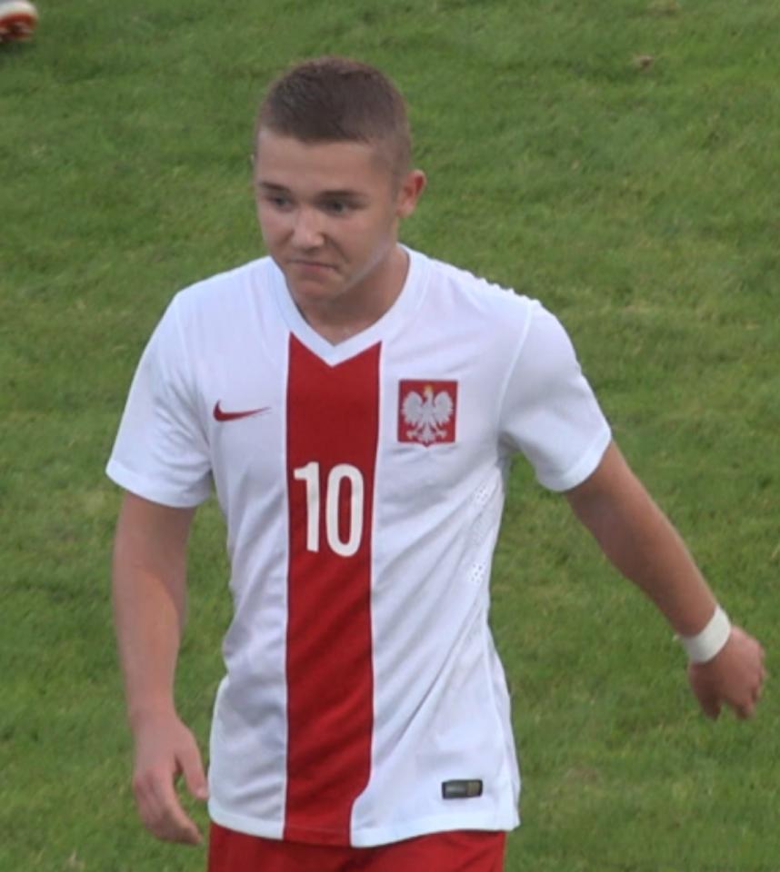 Michał Rakoczy podczas meczu Polska - Estonia 2:0 U-17 (07.09.2018).