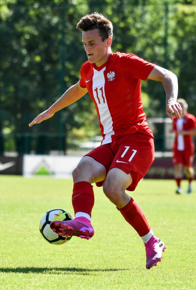Radosław Cielemęcki podczas meczu Polska - Gruzja 2:1 U-17 (06.09.2019).