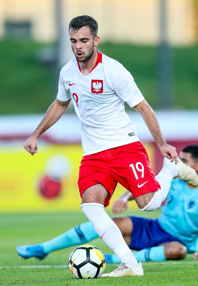 Marcin Grabowski podczas meczu Polska - Holandia 1:2 U-20 (14.10.2019).