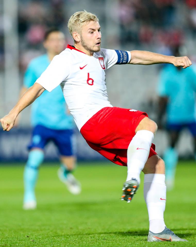Tomasz Makowski podczas meczu Polska - Holandia 1:2 U-20 (14.10.2019).
