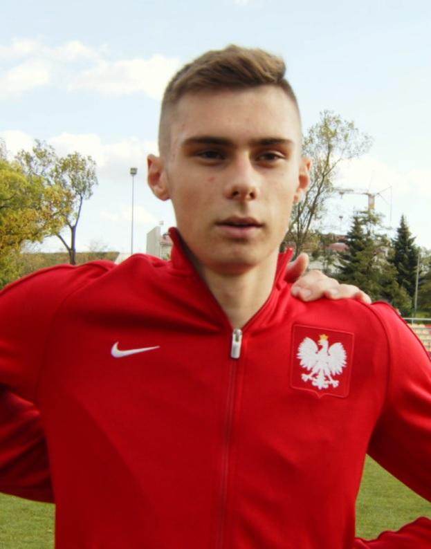 Szymon Włodarczyk podczas meczu Polska - Liechtenstein 11:0 U-17 (12.10.2019)