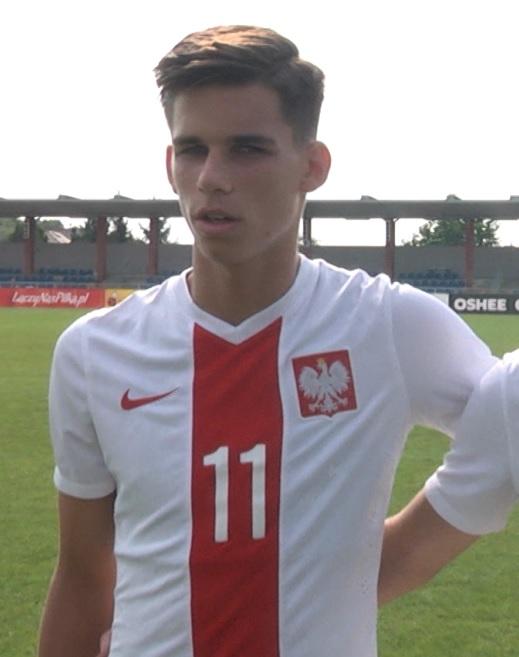 Filip Marchwiński podczas meczu Polska - Portugalia 3:4 U17 (11.09.2018) 