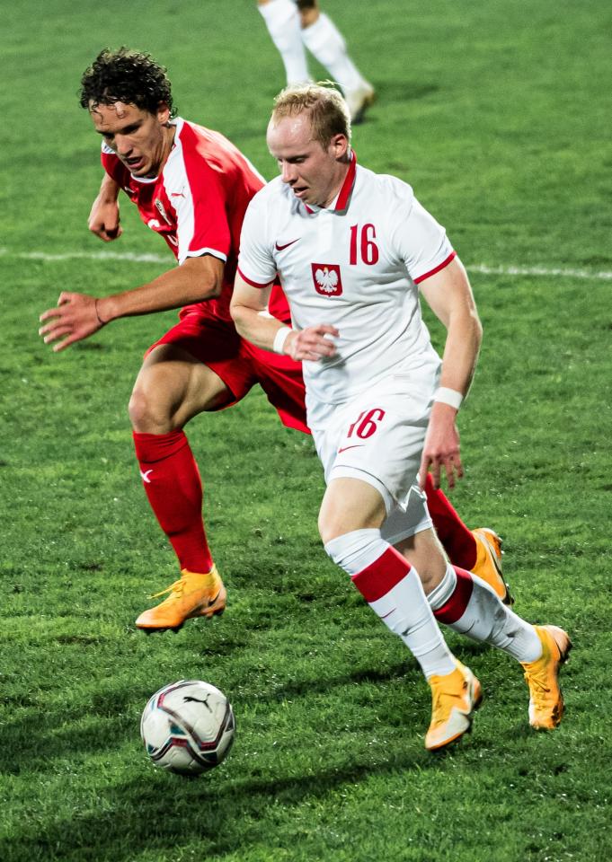 Dennis Jastrzembski podczas meczu Serbia - Polska 1:0 U-21 (09.10.2020)