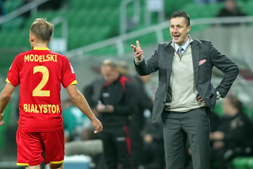 Tomasz Hajto jako trener Jagiellonii Białystok.