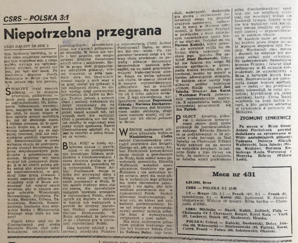piłka nożna po meczu CSRS -Polska 3:1 (04.09.1985) 