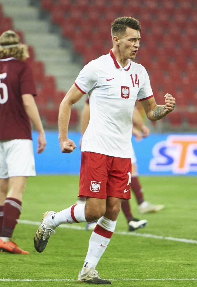 Jakub Kiwior podczas meczu Polska - Łotwa 3:1 U-21 (17.11.2020)