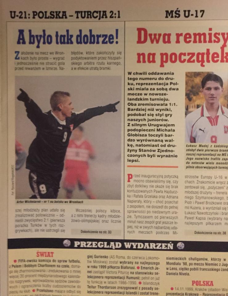 Polska - Turcja 2:1 U-21 (12.11.1999) Piłka Nożna 