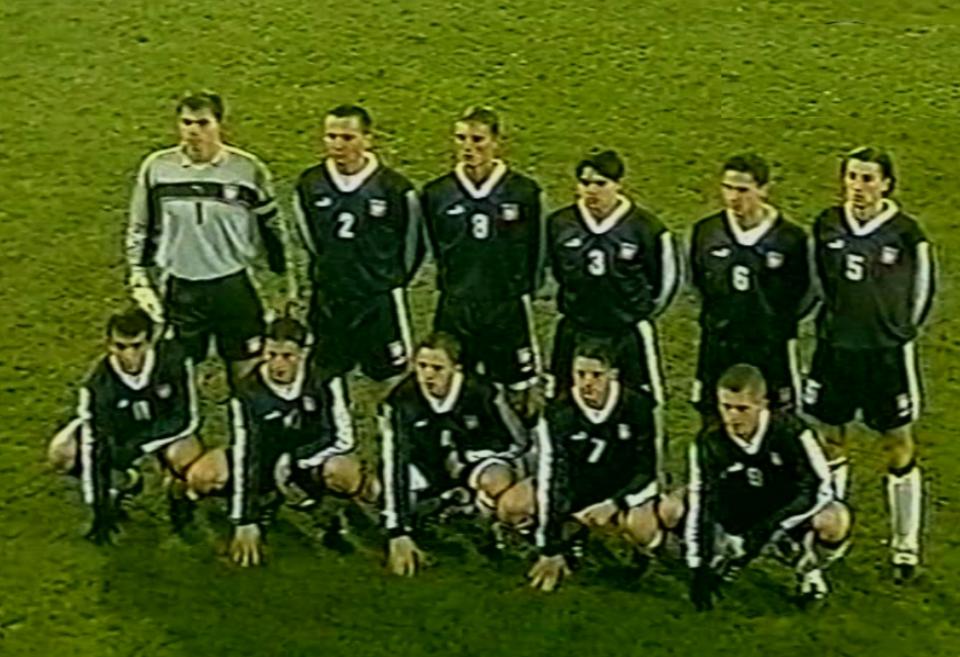 Reprezentacja Polski do lat 21 przed meczem Polska - Turcja 2:1 U-21 (12.11.1999).