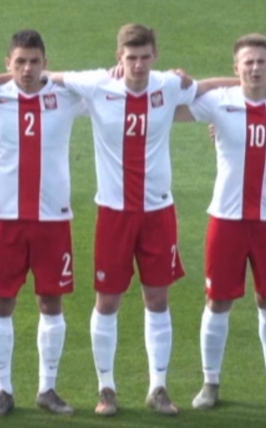 Kacper Sezonienko podczas meczu Polska - Norwegia 2:2 U-17 (08.02.2020).