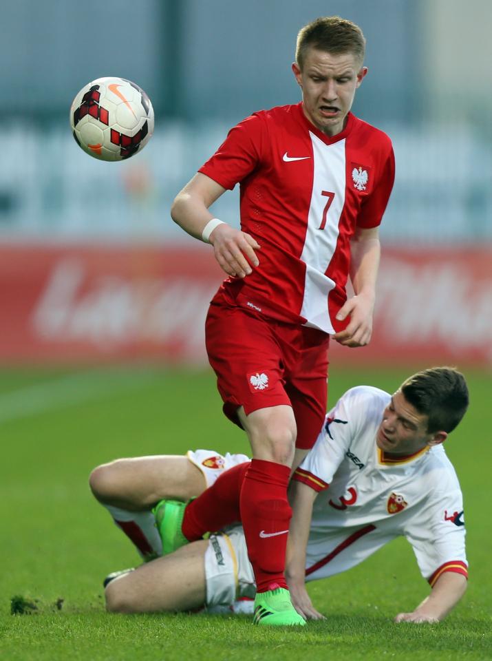 Marco Drawz podczas meczu Polska - Czarnogóra 2:0 U-17 (28.03.2016).