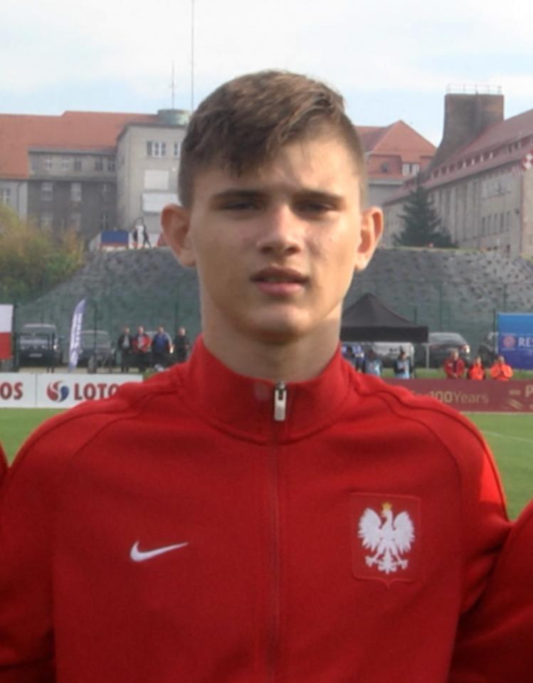 Oliwier Sławiński przed meczem Polska - Rosja 1:2 U-15 (21.10.2019).