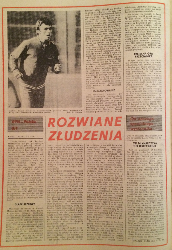 piłka nożna po meczu rfn - polska (13.05.1980)