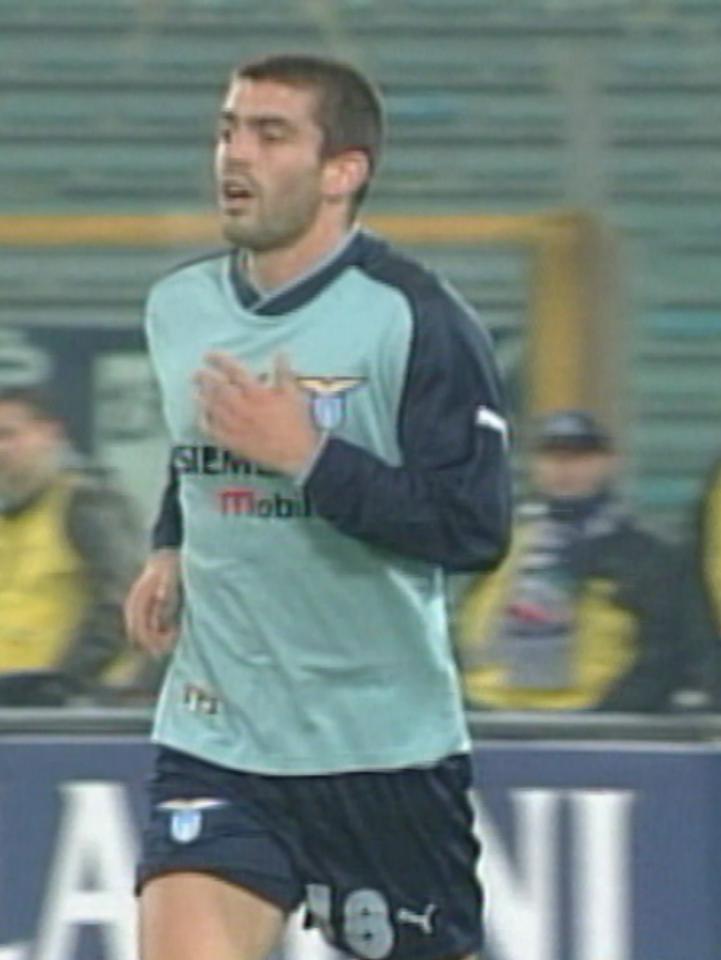Nikola Lazetić podczas meczu Lazio Rzym - Wisła Kraków 3:3 (20.02.2003).