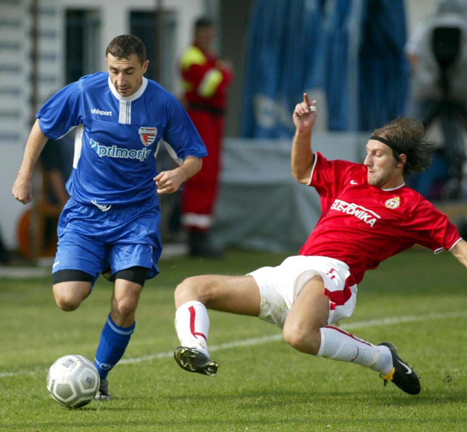 Kamil Kosowski podczas meczu NK Primorje - Wisła Kraków 0:2 (19.09.2002).