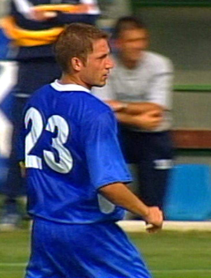 Matej Mlakar podczas meczu NK Primorje - Wisła Kraków 0:2 (19.09.2002).