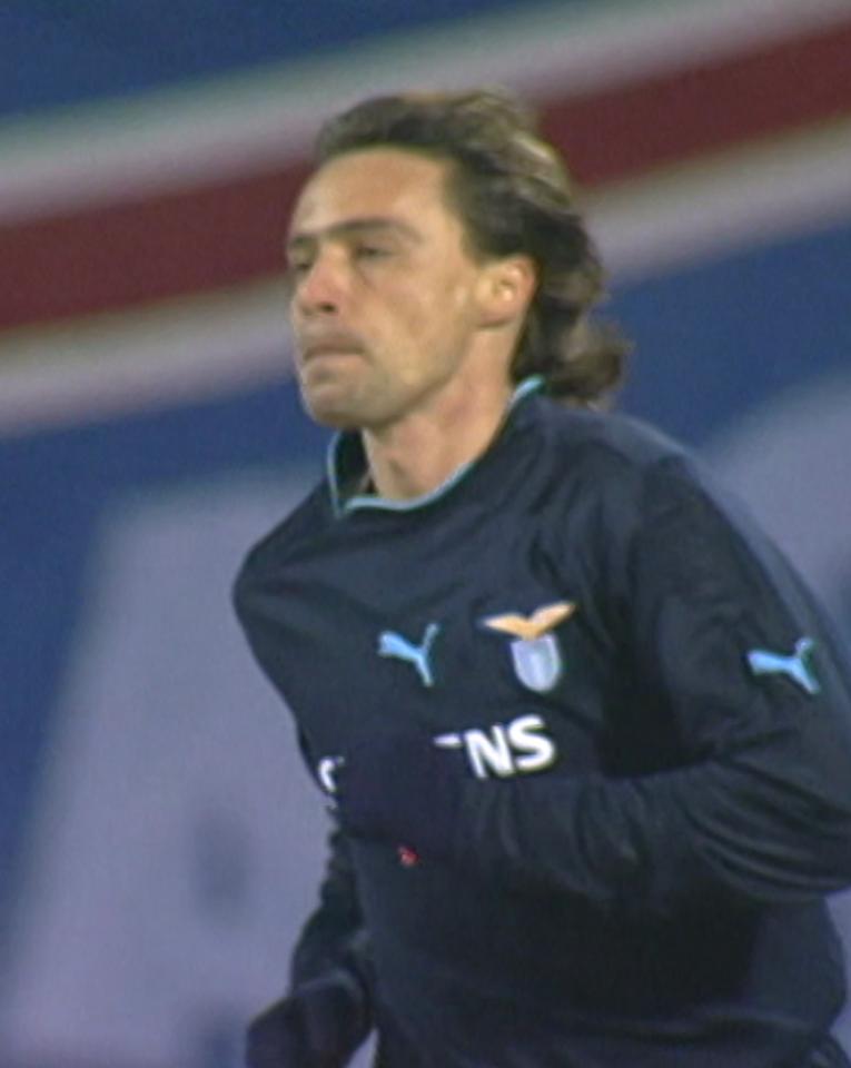 Enrico Chiesa podczas meczu Wisła Kraków - Lazio Rzym 1:2 (05.03.2003).