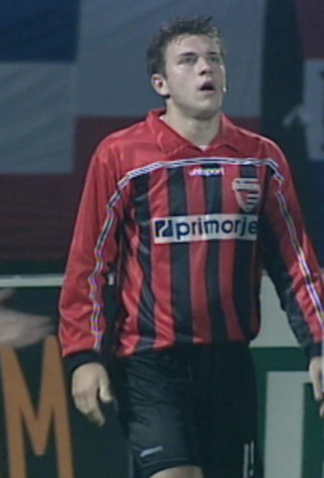 Mitja Zatkovič podczas meczu Wisła Kraków - NK Primorje 6:1 (03.10.2002).