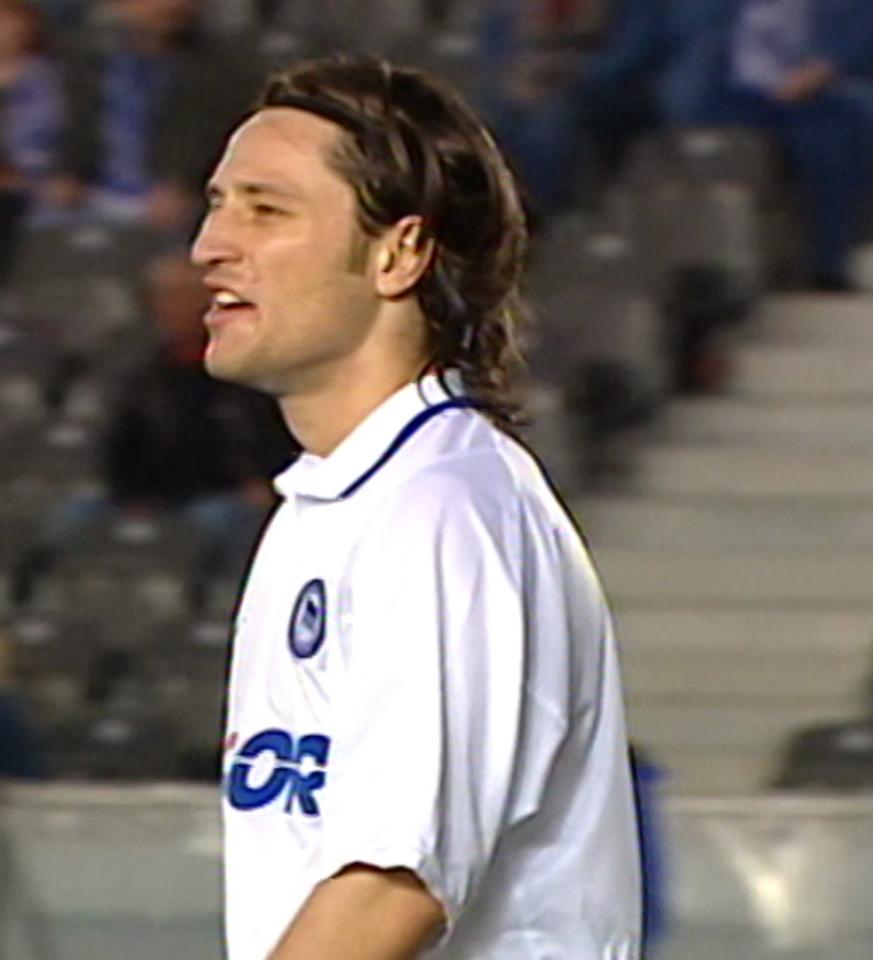 Niko Kovač podczas meczu Hertha BSC Berlin - Groclin Dyskobolia Grodzisk Wielkopolski 0:0 (24.09.2003).