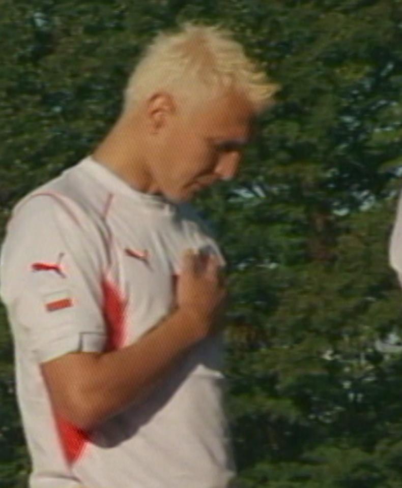 Łukasz Nawotczyński podczas meczu Łotwa - Polska 0:2 U-21 (05.09.2003).