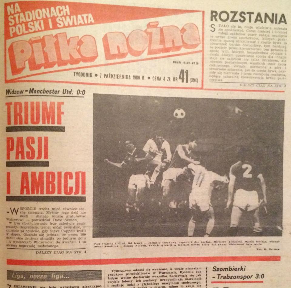 Piłka Nożna po Widzew - MU 0:0 (01.10.1980) 1