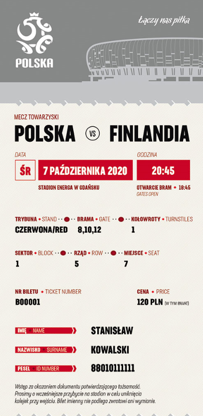 bilet na mecz polska – finlandia (07.10.2020)