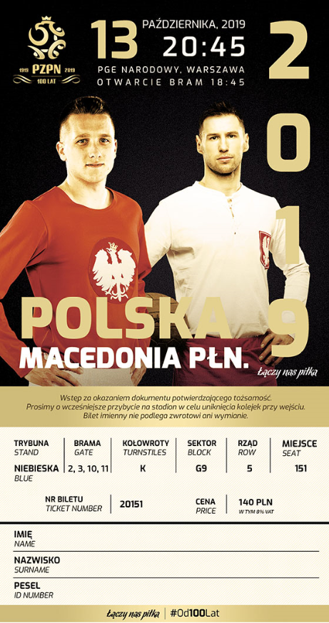 bilet na mecz polska – macedonia płn. (13.10.2019)