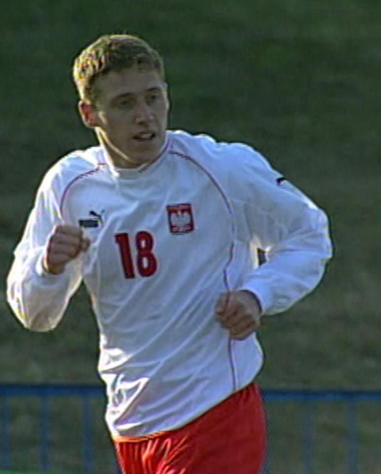 Bartosz Ślusarski podczas meczu Polska - San Marino 7:0 U-21 (01.04.2003)
