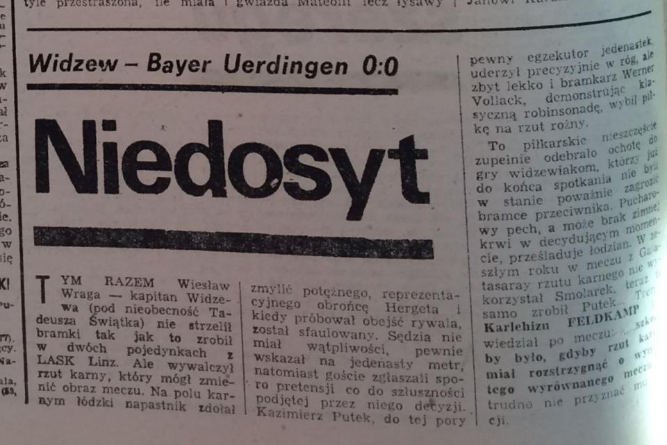 Widzew Łódź – Bayer 05 Uerdingen 0:0 (22.10.1986) Piłka Nożna
