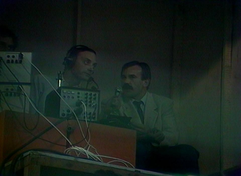 Dariusz Szpakowski i Michał Bunio podczas meczu Widzew Łódź - Galatasaray Stambuł 2:1 (02.10.1985)