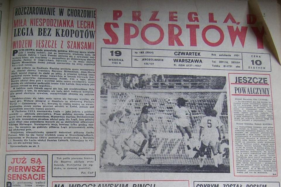 Borussia Mönchengladbach – Lech Poznań 1:1 (18.09.1985) Przegląd Sportowy