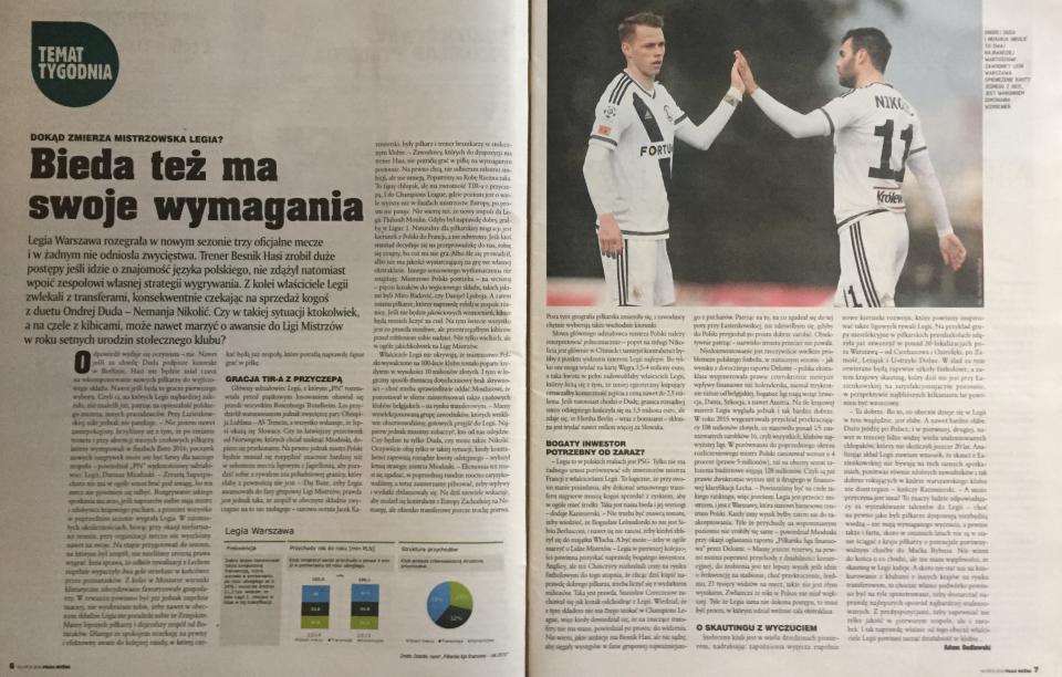 Piłka Nożna po meczu Zrinjski Mostar – Legia Warszawa 1:1 (12.07.2016)