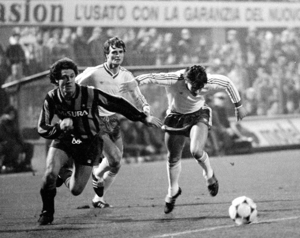 Fulvio Collovati, Zbigniew Kaczmarek i Dariusz Kubicki. Mecz Inter – Legia w 1985 roku.
