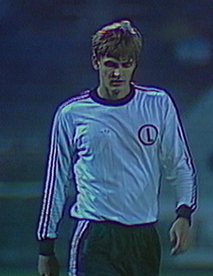 Dariusz Wdowczyk podczas meczu Legia Warszawa - Viking Stavanger 3:0 (18.09.1985)