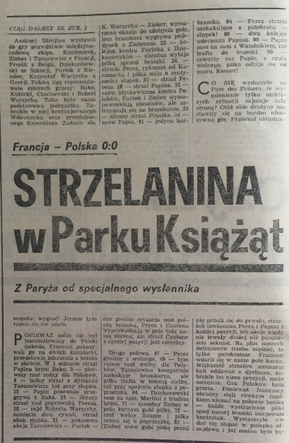piłka nożna po meczu francja - polska (15.08.1990)