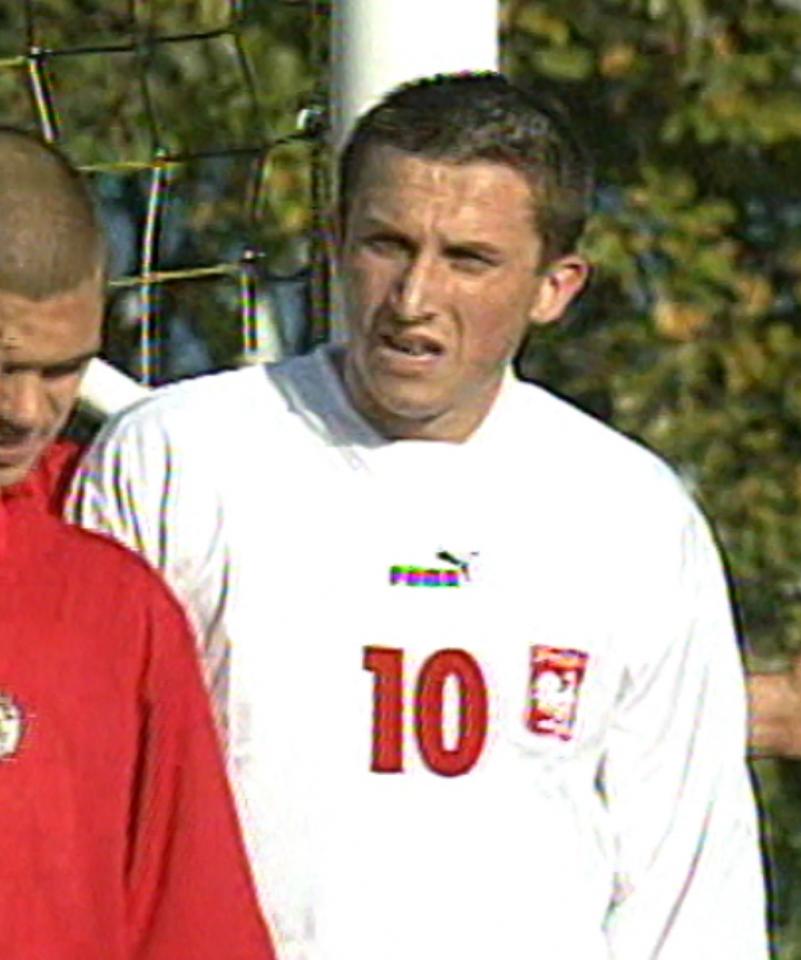 Michał Goliński podczas meczu Polska – Łotwa 3:0 U–21 (11.10.2002)