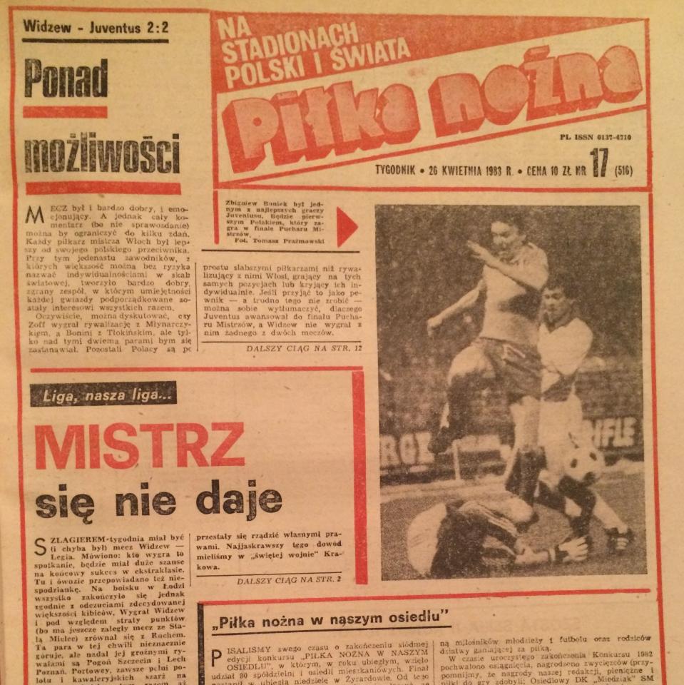 Widzew Łódź – Juventus Turyn 2:2 (20.04.1983) Piłka Nożna