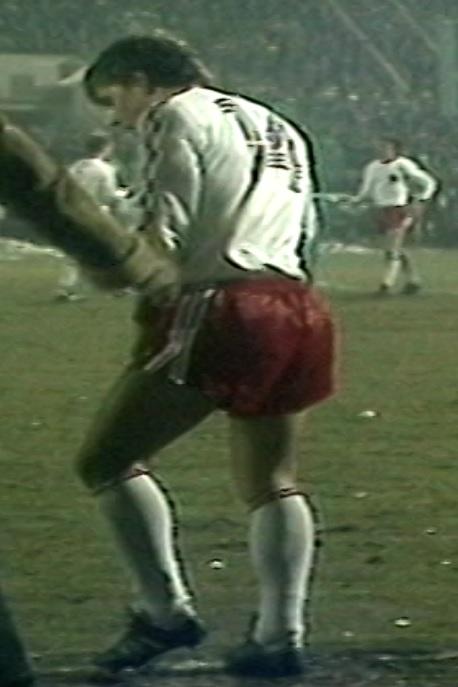 Wiesław Wraga podczas meczu Widzew Łódź – Liverpool FC 2:0 (02.03.1983)