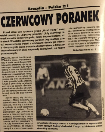 piłka nożna po meczu brazylia - polska (29.06.1995)
