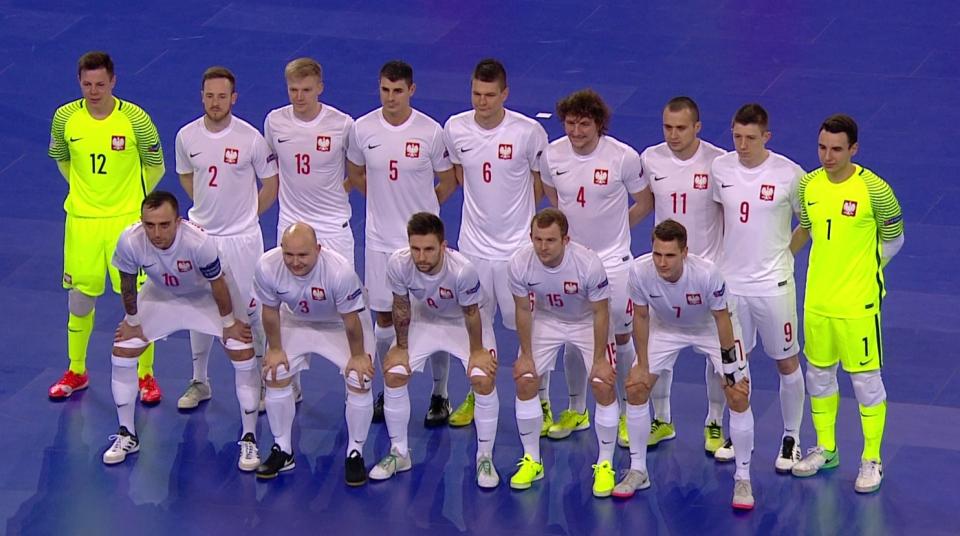 Polska – Kazachstan 1:5 futsal (01.02.2018) Reprezentacja Polski przed meczem