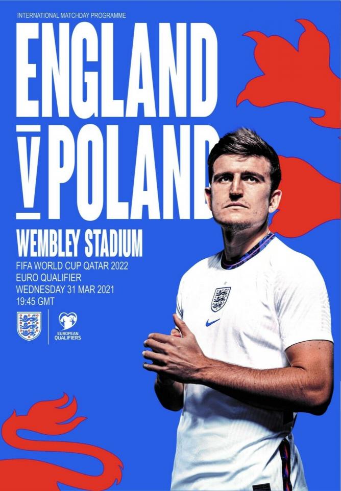 Program meczowy Anglia - Polska 2:1 (31.03.2021).