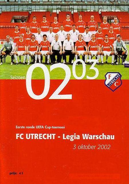 Program meczowy FC Utrecht - Legia Warszawa 1:3 (03.10.2002)