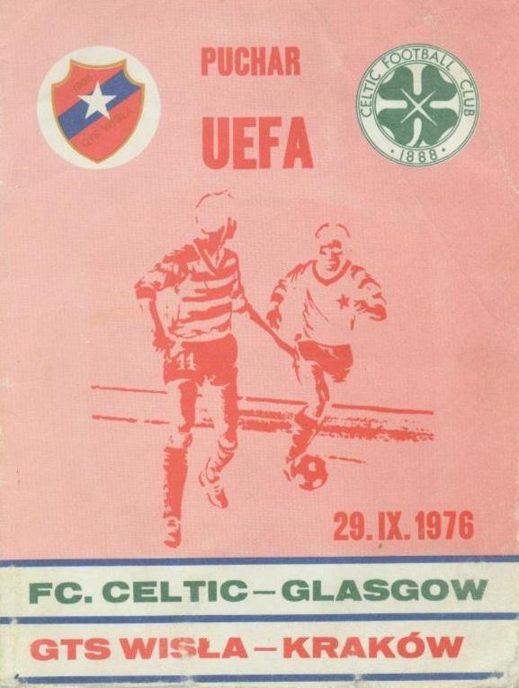 Program meczowy Wisła Kraków - Celtic Glasgow 2:0 (29.09.1976).