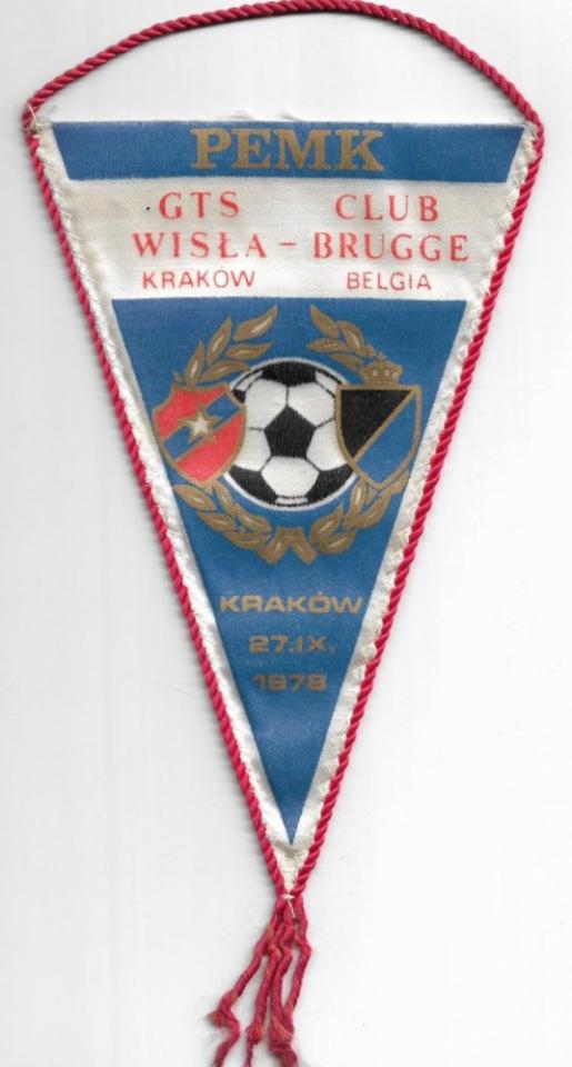 Proporczyk Wisła Kraków - Club Brugge 3:1 (27.09.1978).