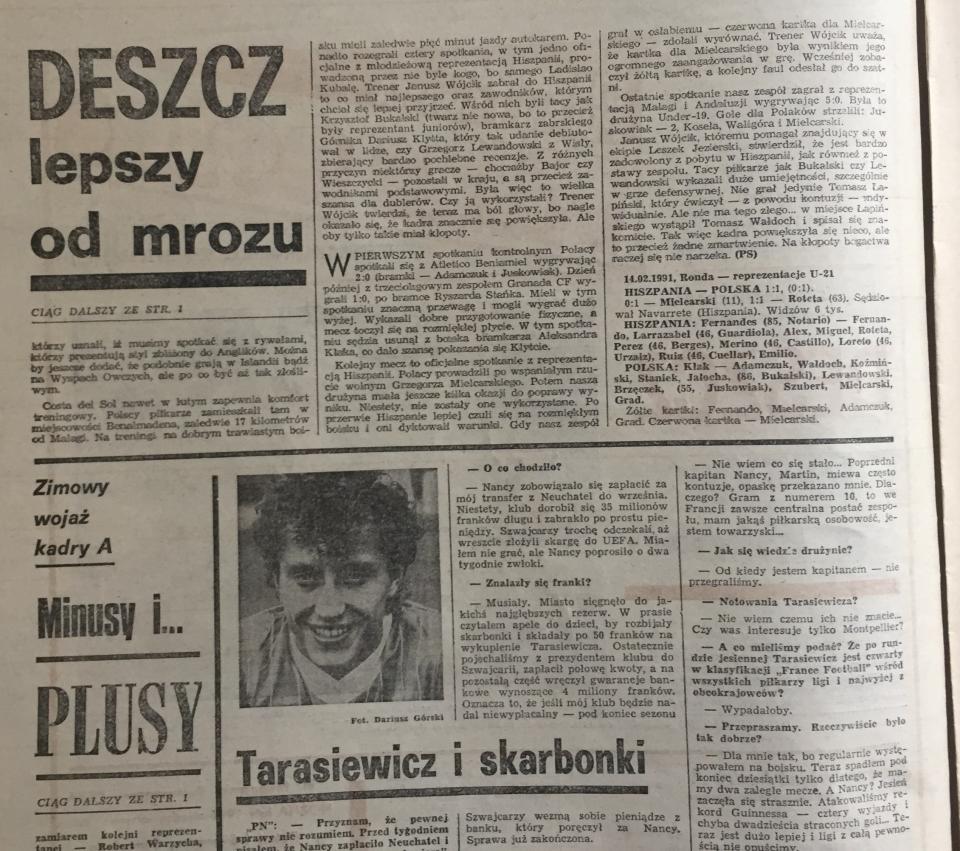 Piłka Nożna po Hiszpania - Polska 1:1 (13.02.1991) 2