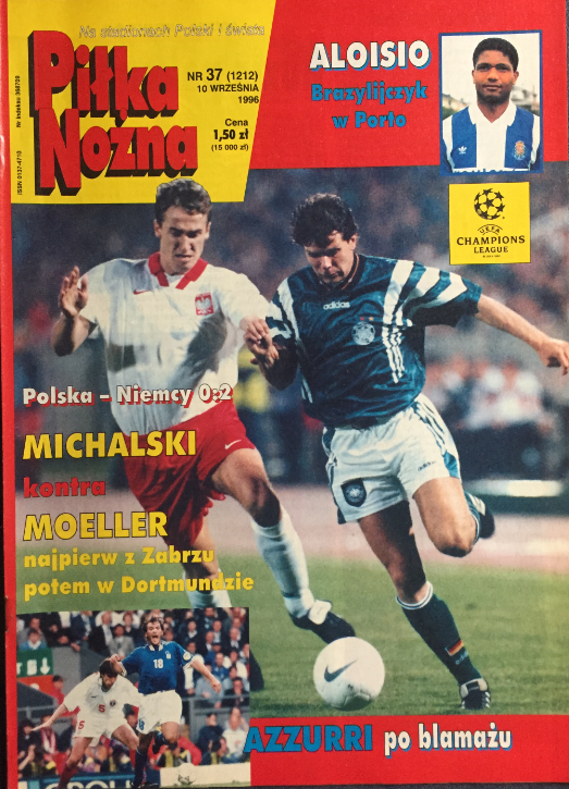 okładka piłki nożnej po meczu polska - niemcy (04.09.1996)