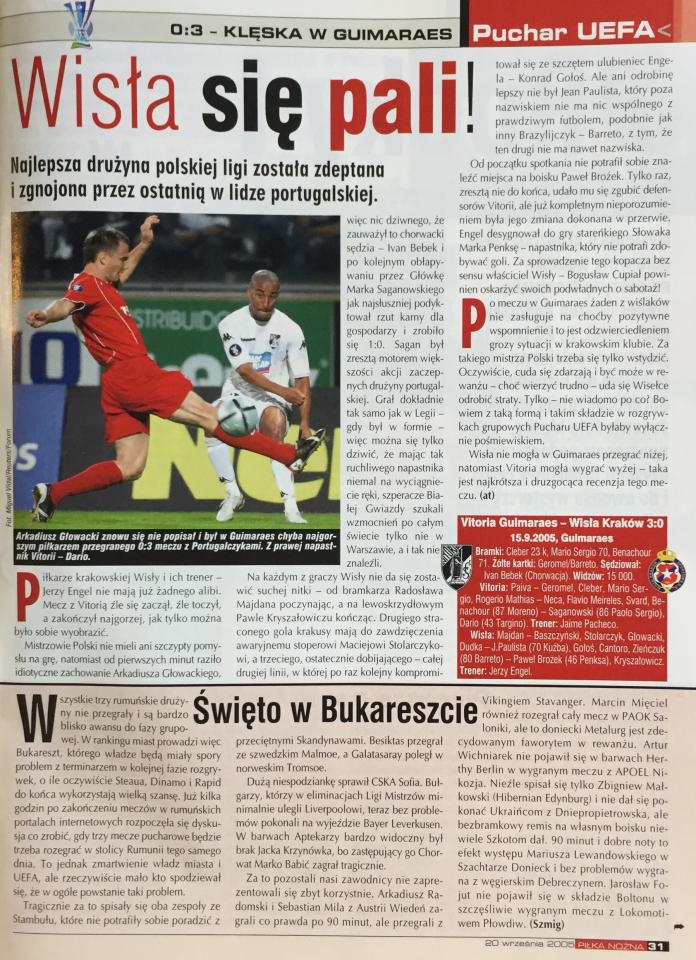 Piłka Nożna po Vitória Guimarães - Wisła Kraków 3:0 (15.09.2005)
