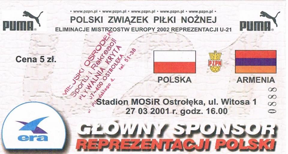 Polska - Armenia 1:1 (27.03.2001) U21
