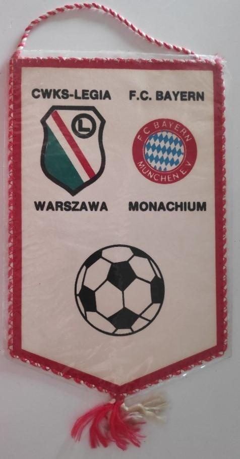 Proporczyk Legia Warszawa - Bayern Monachium 3:7 (05.10.1988).