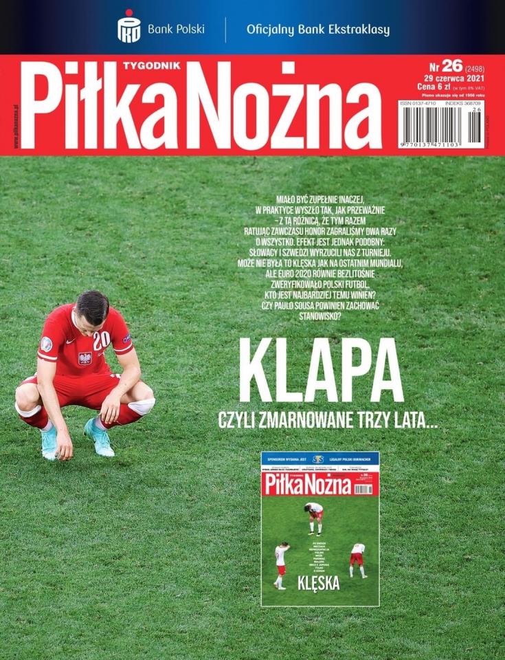 Okładka Piłka Nożna po meczu Szwecja - Polska 3:2 (23.06.2021).